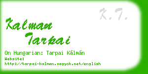 kalman tarpai business card