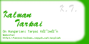 kalman tarpai business card